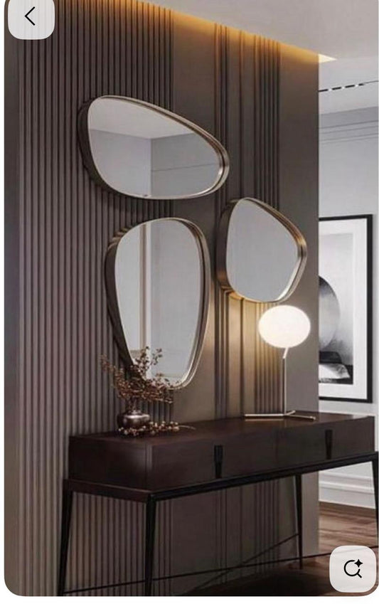 Gold designer mirror set